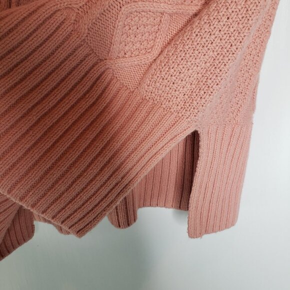 J.Crew Lonnie Cable Knit Wool Blend Tunic Sweater Pink XS Chunky‎ - Picture 4 of 8